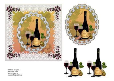 Wine and Vines in Lace Frame