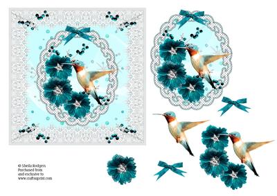 Hummingbird in Lace Frame