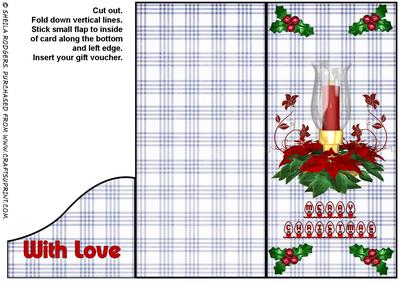 Christmas Candle Lantern Voucher Card