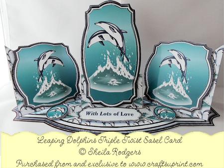 Triple Twist Easel Card - Leaping Dolphins