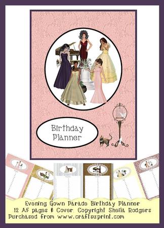 Birthday Planner Book - Evening Gown Parade