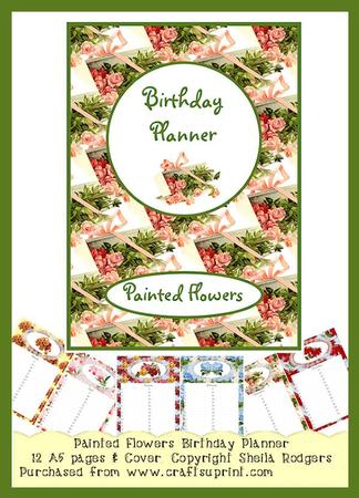 Birthday Planner Book - Painted Flowers