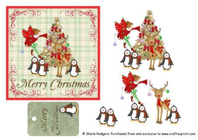 Rudolph and Friends Card and Gift Tag