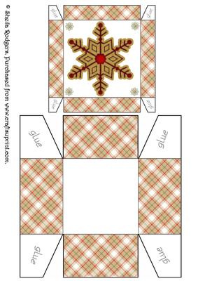 Red and Gold Snowflake Gift Box