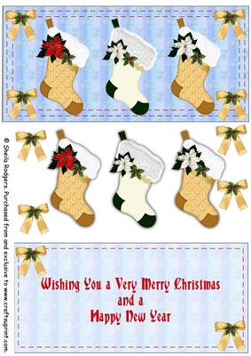 Christmas Stockings Dl Card Front with Insert