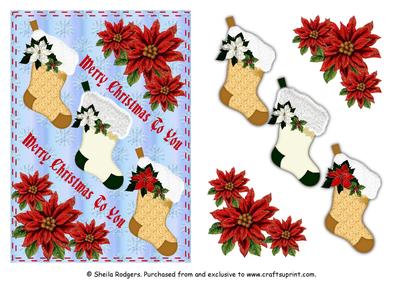Christmas Stockings with Poinsettias
