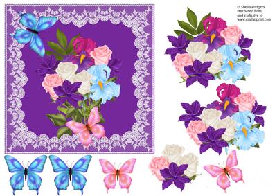Mixed Bouquet on Lace