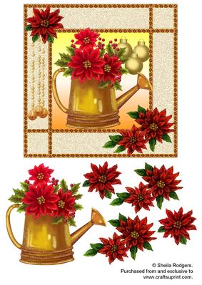 Poinsettia Watering Can
