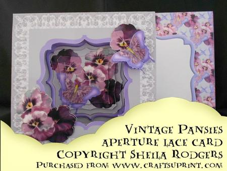 Aperture Lace Card - Vintage Pansies