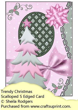 Trendy Christmas Scalloped S Edged Card Kit