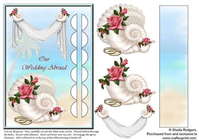 Woven Ribbon Card - Our Wedding Abroad Invitation