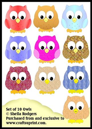 Set of 10 Owls