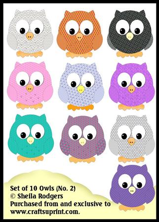 Set of 10 Owls (no. 2)