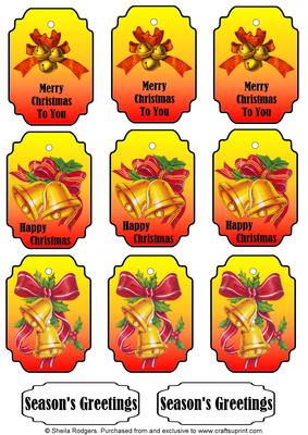 Christmas Bells Gift Tags
