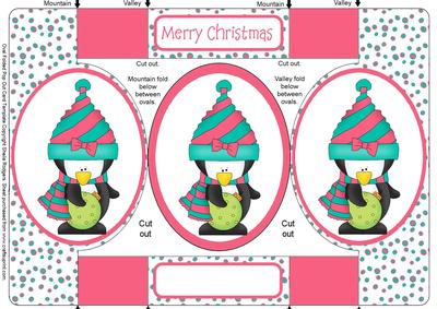 Christmas Penguin 1 Tri Fold Card