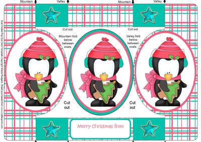 Christmas Penguin 2 Tri Fold Card