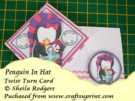 Penguin in Hat Twist Turn Card