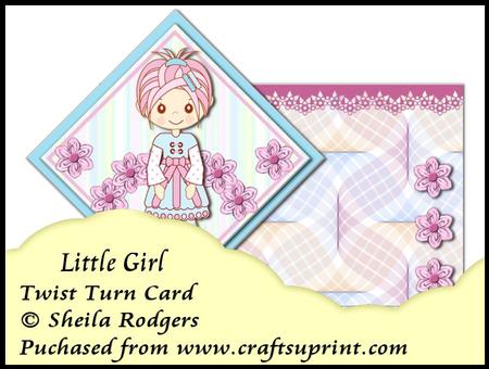 Twist Turn Card - Little Girl