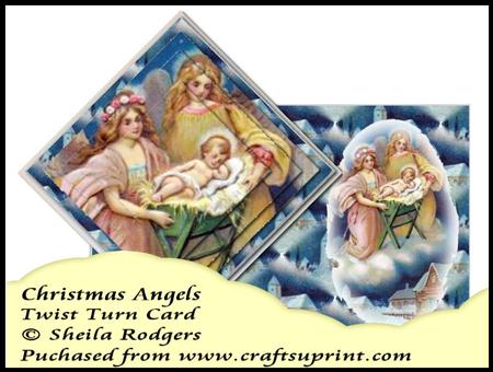 Twist Turn Card - Christmas Angels