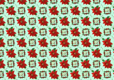 Red Poinsettia 3 Backing Paper