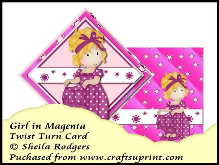 Twist Turn Card - Girl in Magenta