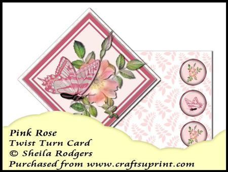 Twist Turn Card - Pink Rose