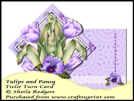 Twist Turn Card - Tulips and Pansy