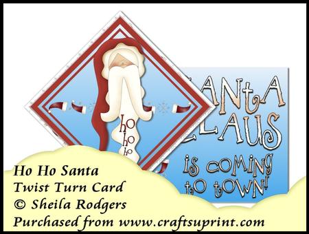 Twist Turn Card - Ho Ho Santa