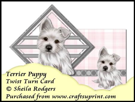 Twist Turn Card - Terrier Puppy