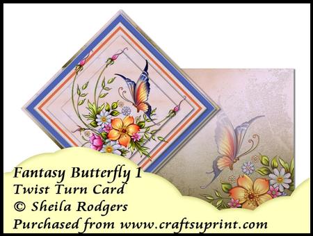 Twist Turn Card - Fantasy Butterfly 1