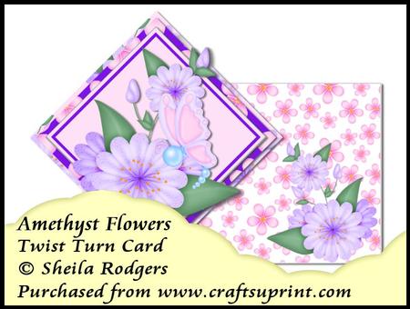 Twist Turn Card - Amethyst Flowers