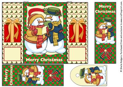 Gatefold Card - Snowmen Singers