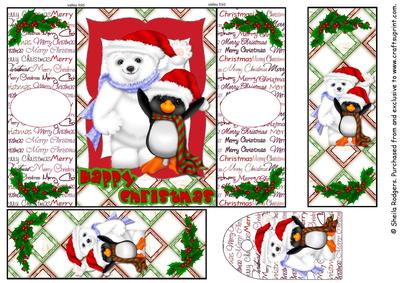 Gatefold Card - Polar Bear and Penguin