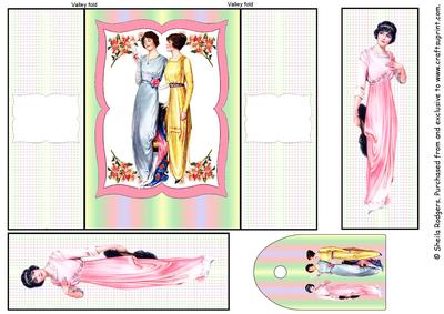 Gatefold Card - Edwardian Ladies