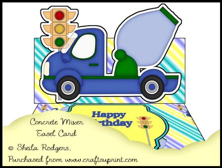 Easel Card - Concrete Mixer