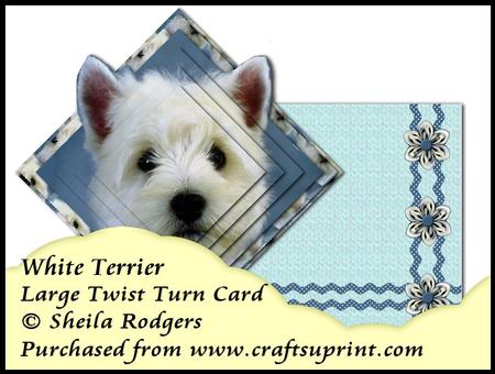 Large Twist Turn Card - White Terrier