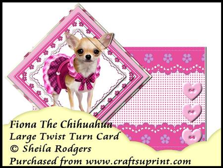 Large Twist Turn Card - Fiona the Chihuahua