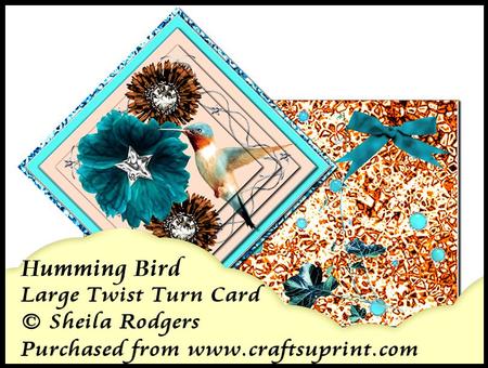 Large Twist Turn Card - Humming Bird