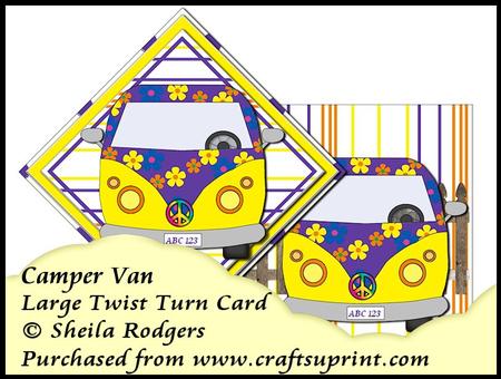 Large Twist Turn Card - Camper Van