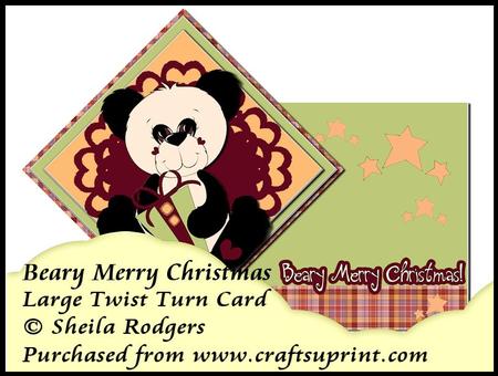 Large Twist Turn Card - Beary Merry Christmas