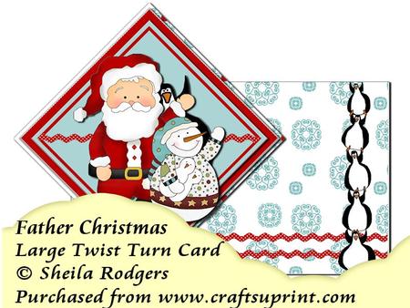 Large Twist Turn Card - Father Christmas