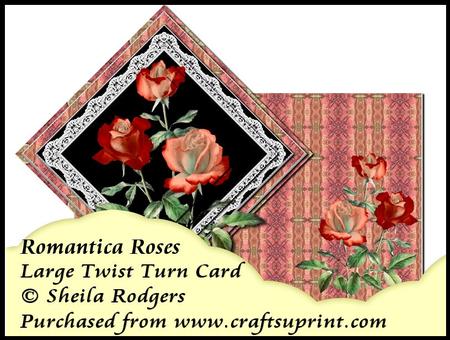 Large Twist Turn Card - Romantica Roses