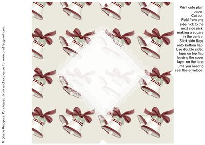 All in One Envelope for 5 Inch Card - Christmas Bells 1