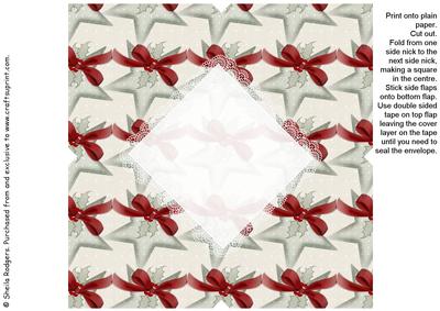 All in One Envelope for 5 Inch Card - Christmas Stars