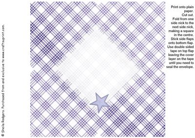 All in One Envelope for 5 Inch Card - Purple Checks