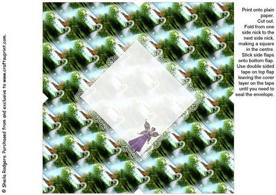 All in One Envelope for 5 Inch Card - Fairy with Swan