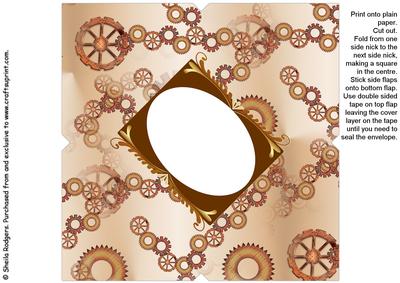 All in One Envelope for 5 Inch Card - Cogs