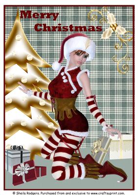 A4 Girl Under Christmas Tree