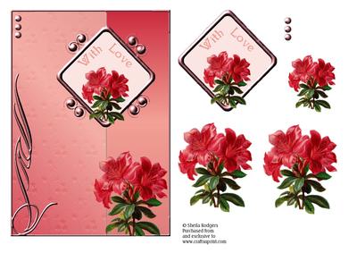 Red Lilies with Flourish