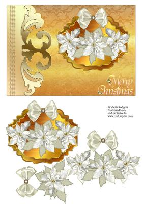Sophisticated White Poinsettias on Gold